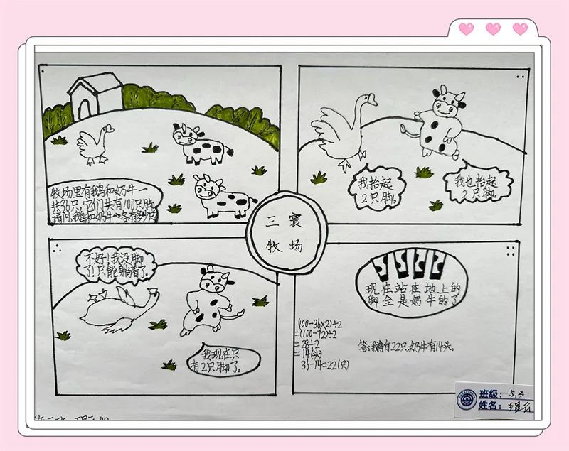 不负寒假好时光 特色作业促成长——五年级“数学四格漫画”优秀作品展-附属学校